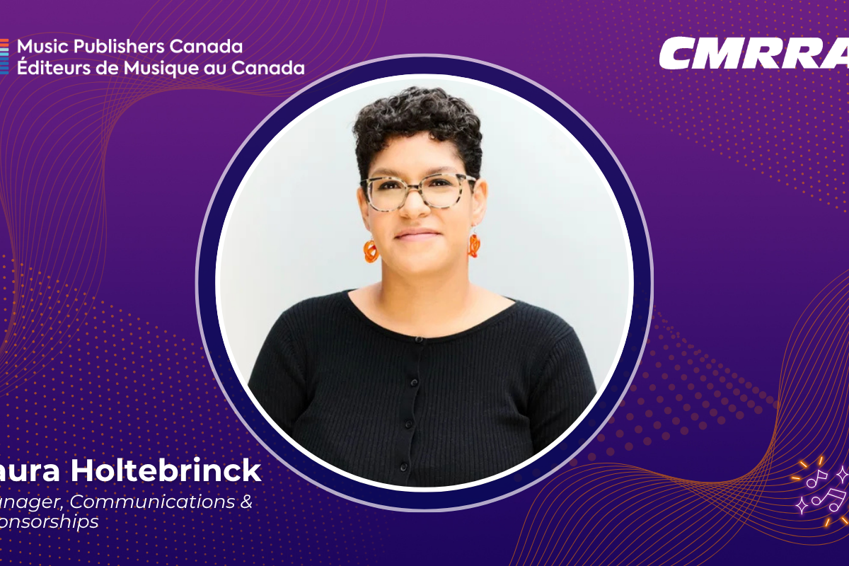 Laura Holtebrinck, Manager of Communications and Sponsorships at Music Publishers Canada, featured in CMRRA's spotlight series.